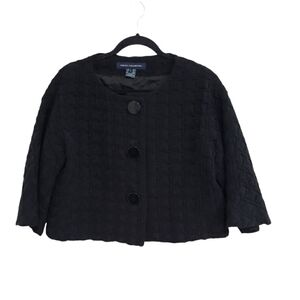 French Connection Vintage Virgin Wool Black Bolero Blazer Size 4